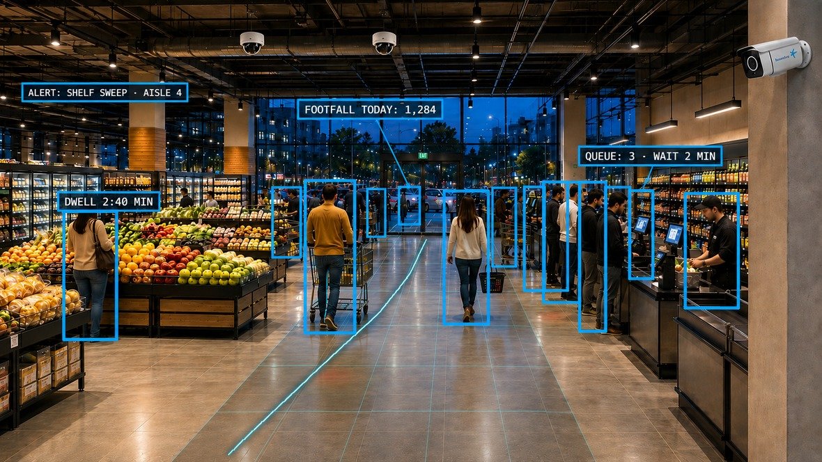 Grocery floor with live retail analytics
